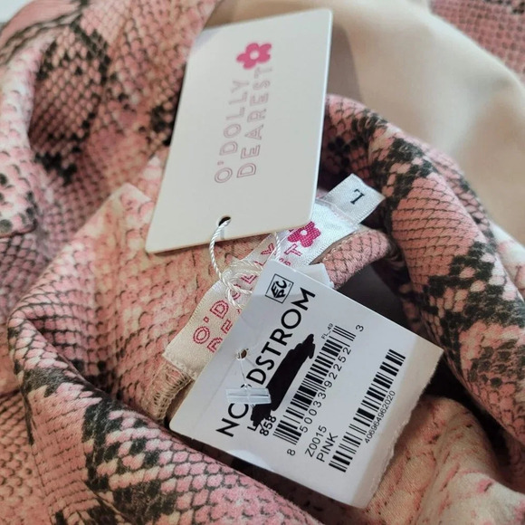 O'Dolly Dearest Snake Print Long Sleeve Bodycon Minidress In Multi Size L‎ NWT - Picture 7 of 11